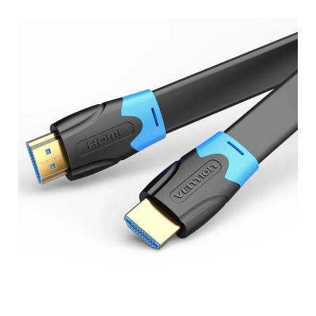 Кабель мультимедійний HDMI M to HDMI M 2.0m flat black Vention (AAKBH)