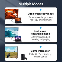 Кабель мультимедійний HDMI M to HDMI M 2.0m flat black Vention (AAKBH)