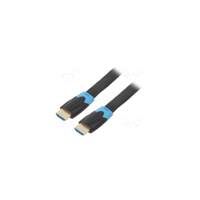 Кабель мультимедійний HDMI M to HDMI M 10.0m flat black Vention (AAKBL)