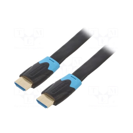 Кабель мультимедійний HDMI M to HDMI M 10.0m flat black Vention (AAKBL)
