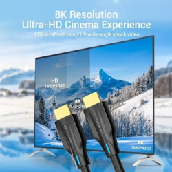Кабель мультимедійний HDMI M to HDMI M 10.0m 8K black Vention (AANBL)