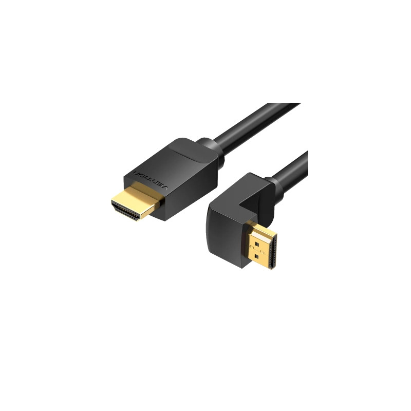 Кабель мультимедійний HDMI M to HDMI M 1.0m 90° corner black Vention (AAQBF)