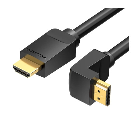 Кабель мультимедійний HDMI M to HDMI M 1.0m 90° corner black Vention (AAQBF)