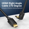 Кабель мультимедійний HDMI M to HDMI M 1.0m 90° corner black Vention (AAQBF)