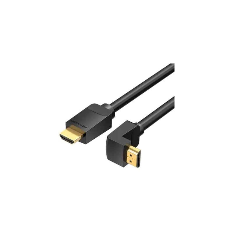 Кабель мультимедійний HDMI M to HDMI M 1.5m 90° corner black Vention (AAQBG)