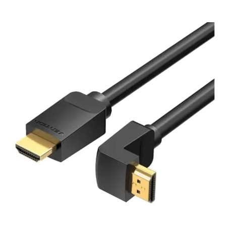 Кабель мультимедійний HDMI M to HDMI M 1.5m 90° corner black Vention (AAQBG)