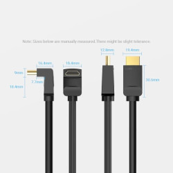 Кабель мультимедійний HDMI M to HDMI M 3.0m 90° corner black Vention (AAQBI)