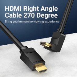 Кабель мультимедійний HDMI M to HDMI M 3.0m 90° corner black Vention (AAQBI)