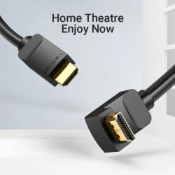 Кабель мультимедійний HDMI M to HDMI M 3.0m 90° corner black Vention (AAQBI)