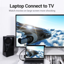 Кабель мультимедійний HDMI M to HDMI M 1.0m 8K cotton braided black Vention (AAUBF)