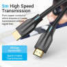 Кабель мультимедійний HDMI M to HDMI M 1.5m 8K cotton braided black Vention (AAUBG)