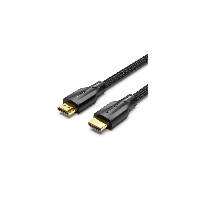 Кабель мультимедійний HDMI M to HDMI M 2.0m 8K cotton braided black Vention (AAUBH)