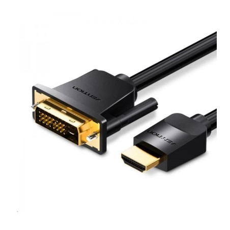 Кабель мультимедійний HDMI M to DVI M 1.0m black Vention (ABFBF)