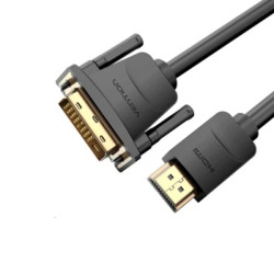 Кабель мультимедійний HDMI M to DVI M 1.0m black Vention (ABFBF)
