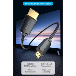 Кабель мультимедійний HDMI M to HDMI micro M 1.0m 4K black Vention (AGIBF)