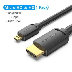 Кабель мультимедійний HDMI M to HDMI micro M 1.0m 4K black Vention (AGIBF)