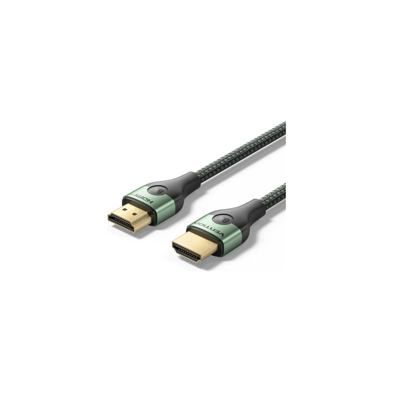 Кабель мультимедійний HDMI M to HDMI M 1.0m 8K ultra thin cotton braided green Vention (ALOGF)