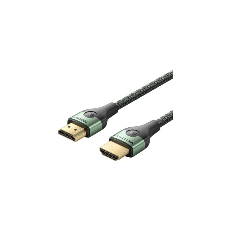 Кабель мультимедійний HDMI M to HDMI M 2.0m 8K ultra thin cotton braided green Vention (ALOGH)