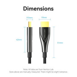 Кабель мультимедійний HDMI M to HDMI M 50.0m 4K fiber optic black Vention (ALSBX)