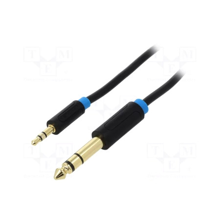 Кабель мультимедійний 3.5mm M to 6.35mm M 0.5m black Vention (BABBD)