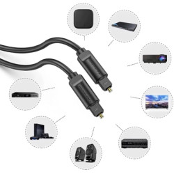 Кабель мультимедійний Optical Toslink 1.0m black Vention (BAEBF)