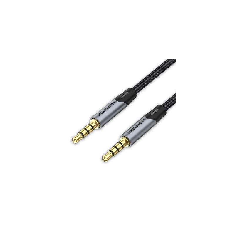 Кабель мультимедійний 3.5mm M to 3.5mm M 1.0m (4pin) gray Vention (BAQHF)