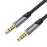 Кабель мультимедійний 3.5mm M to 3.5mm M 1.0m (4pin) gray Vention (BAQHF)