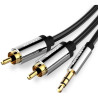 Кабель мультимедійний 3.5mm M to 2xRCA M 1.0m black Vention (BCFBF)