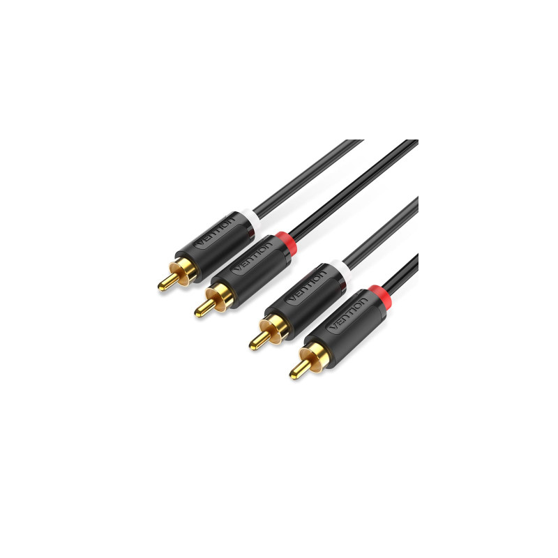 Кабель мультимедійний 2xRCA M to 2xRCA M 1.5m black Vention (BCMBG)