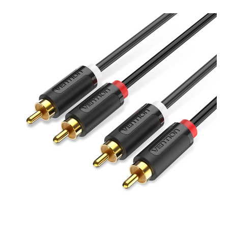 Кабель мультимедійний 2xRCA M to 2xRCA M 1.5m black Vention (BCMBG)