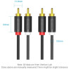 Кабель мультимедійний 2xRCA M to 2xRCA M 1.5m black Vention (BCMBG)