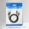 Кабель мультимедійний 2xRCA M to 2xRCA M 1.5m black Vention (BCMBG)