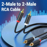 Кабель мультимедійний 2xRCA M to 2xRCA M 1.5m black Vention (BCMBG)