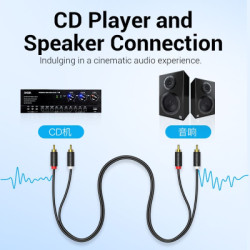 Кабель мультимедійний 2xRCA M to 2xRCA M 1.5m black Vention (BCMBG)