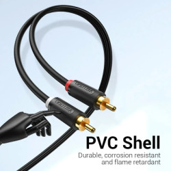 Кабель мультимедійний 2xRCA M to 2xRCA M 1.5m black Vention (BCMBG)