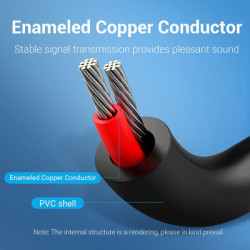 Кабель мультимедійний 2xRCA M to 2xRCA M 1.5m black Vention (BCMBG)