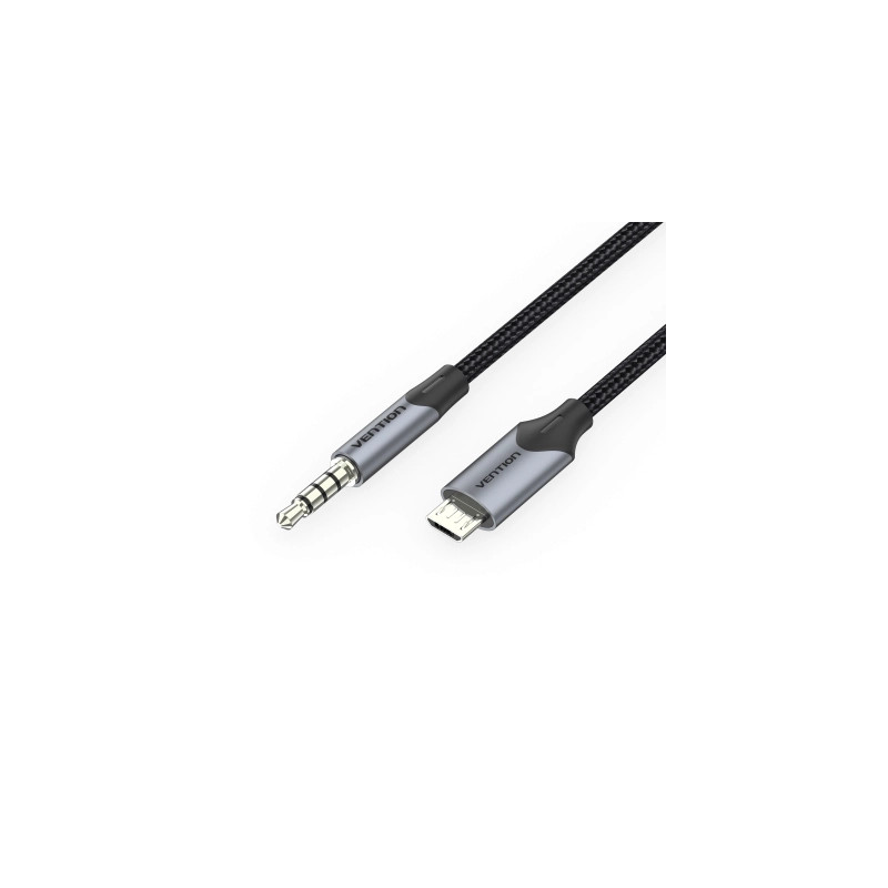 Кабель мультимедійний Micro 5P M to 3.5mm M 1.0m (4pin) black Vention (BDGBF)