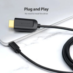 Кабель мультимедійний USB-C to HDMI M 1.5m black Vention (CGUBG)
