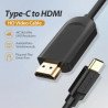 Кабель мультимедійний USB-C to HDMI M 1.5m black Vention (CGUBG)