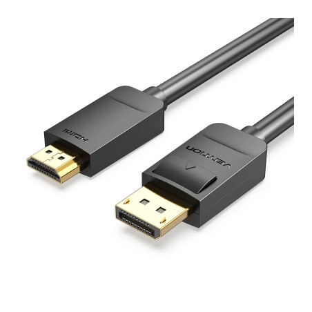 Кабель мультимедійний DisplayPort M to HDMI M 1.5m black Vention (HADBG)