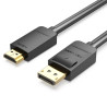 Кабель мультимедійний DisplayPort M to HDMI M 1.5m black Vention (HADBG)