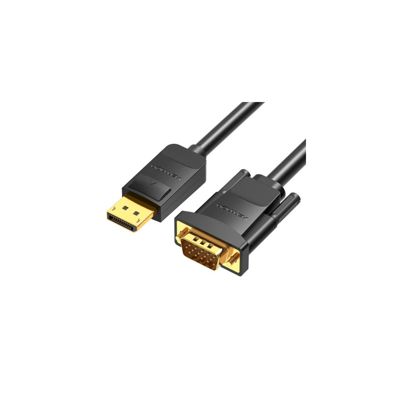 Кабель мультимедійний DisplayPort M to VGA M 1.5m black Vention (HBLBG)