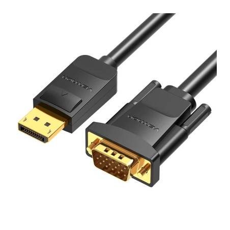 Кабель мультимедійний DisplayPort M to VGA M 1.5m black Vention (HBLBG)