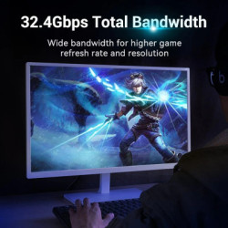 Кабель мультимедійний DisplayPort M to DisplayPort M 1.5m black Vention (HCCBG)