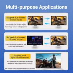 Кабель мультимедійний DisplayPort M to DisplayPort M 2.0m black Vention (HCCBH)