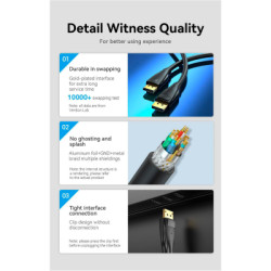 Кабель мультимедійний DisplayPort M to DisplayPort M 1.5m V1.4 8K black Vention (HCDBG)