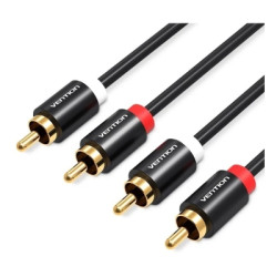 Кабель мультимедійний 2xRCA M to 2xRCA M 1.0m black Vention (VAB-R06-B100)