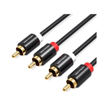 Кабель мультимедійний 2xRCA M to 2xRCA M 1.0m black Vention (VAB-R06-B100)