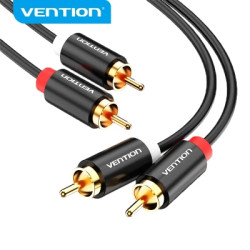Кабель мультимедійний 2xRCA M to 2xRCA M 1.0m black Vention (VAB-R06-B100)