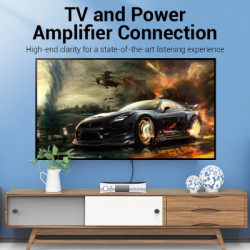 Кабель мультимедійний 2xRCA M to 2xRCA M 1.0m black Vention (VAB-R06-B100)